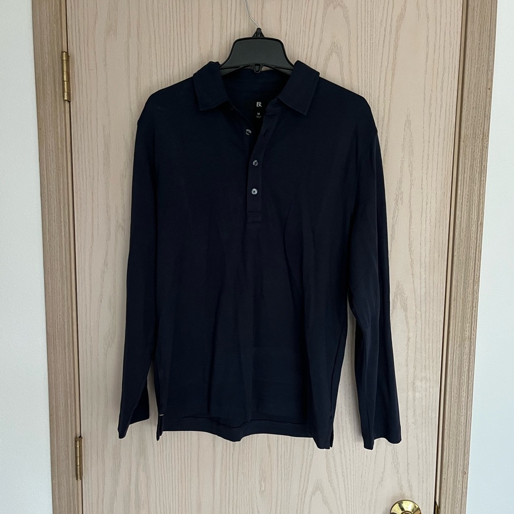 Banana Republic Navy polo Long Sleeve Shirt - Picture 4 of 5